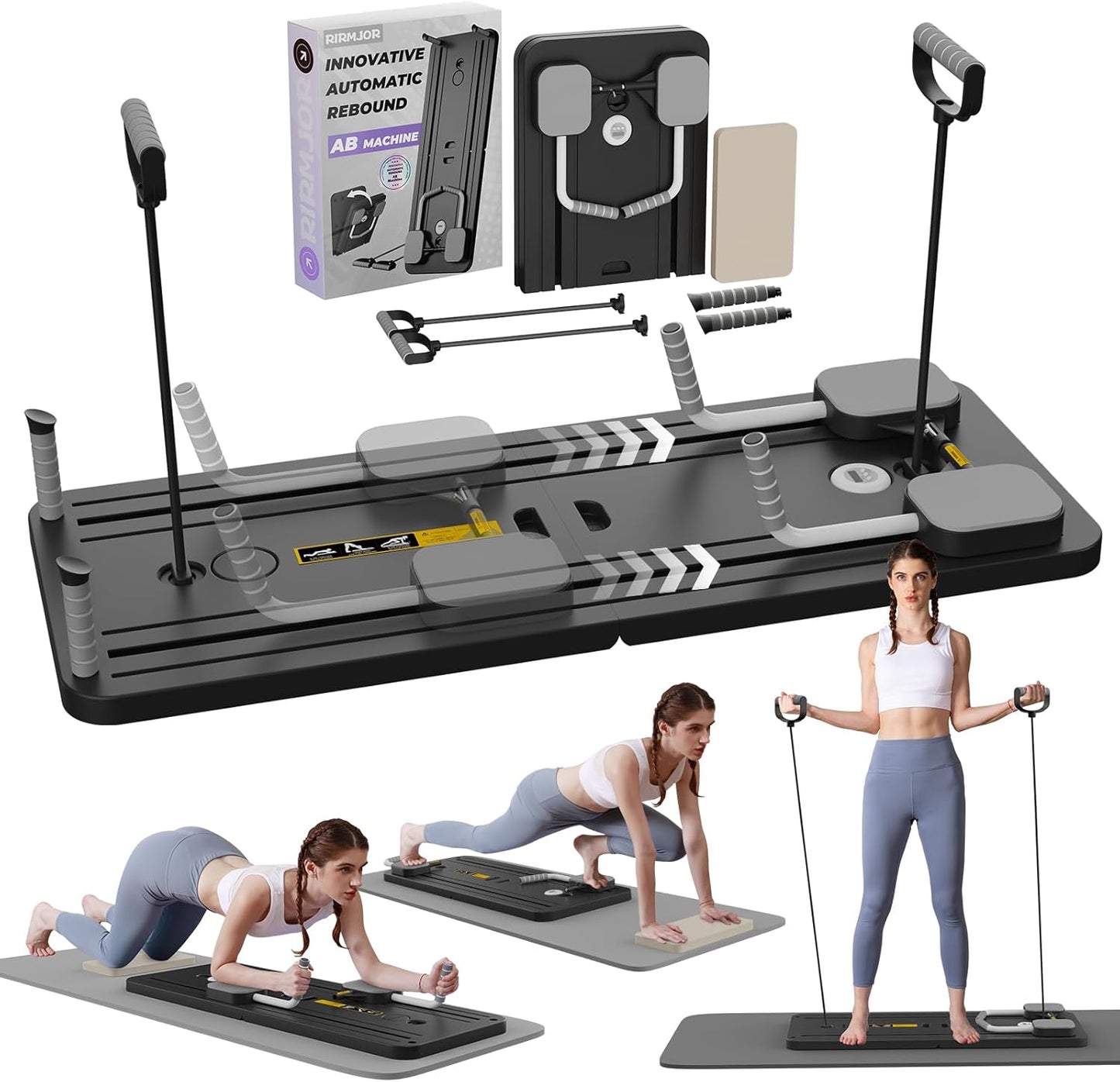 Pilates Reformer Foldable for Full-Body Core Strength Training Workout