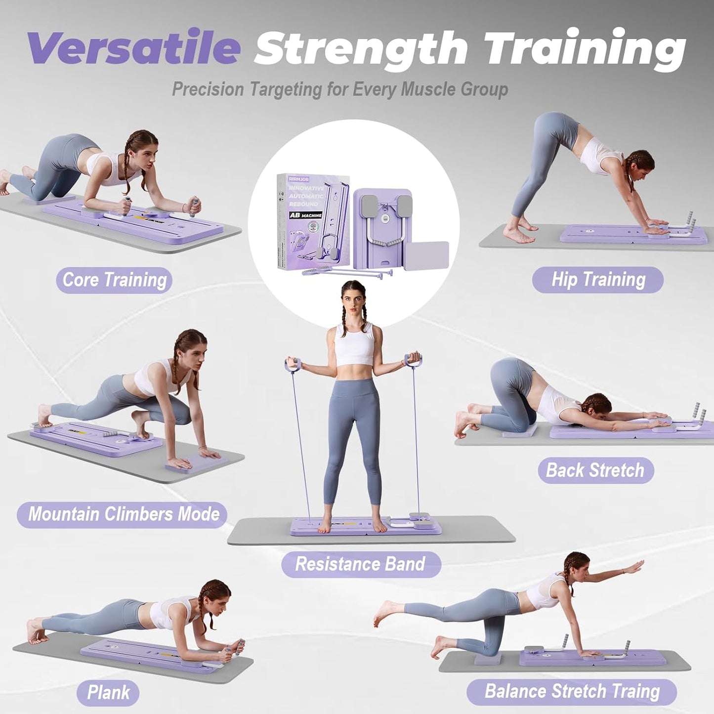 Pilates Reformer Foldable for Full-Body Core Strength Training Workout