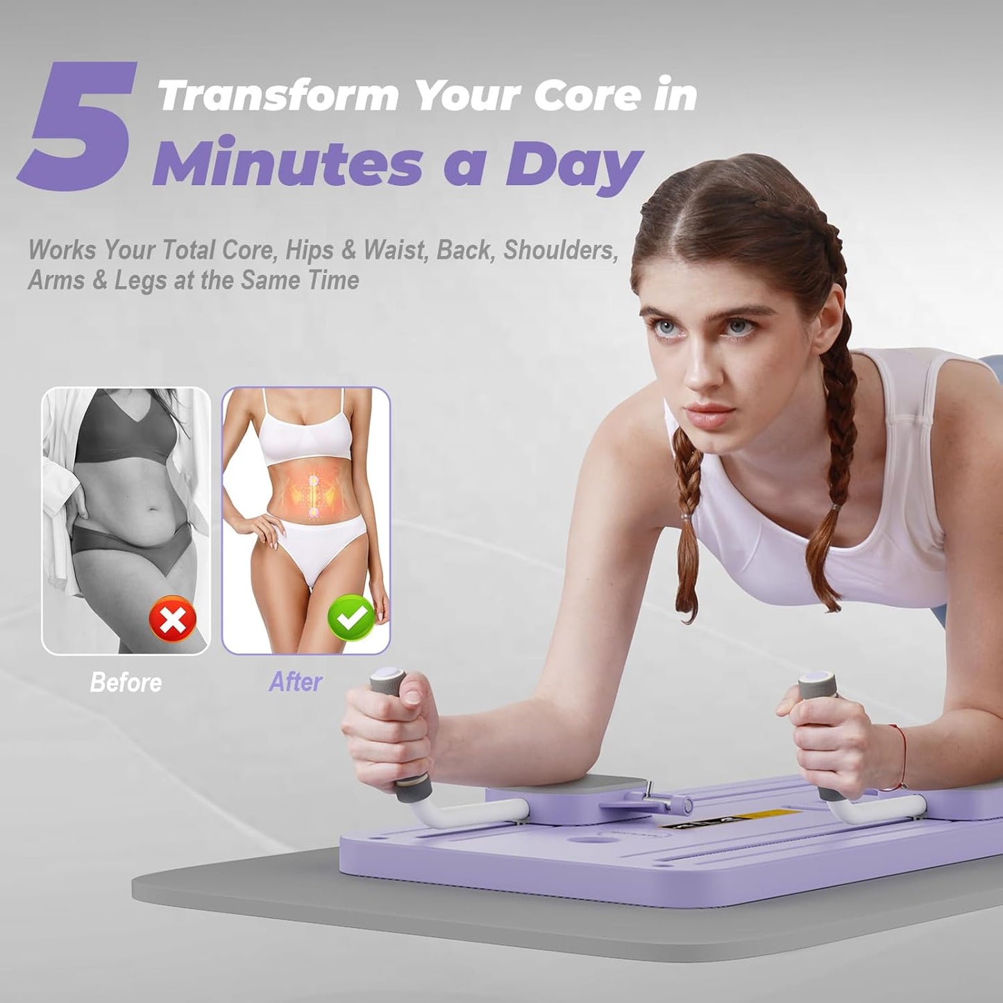 Pilates Reformer Foldable for Full-Body Core Strength Training Workout