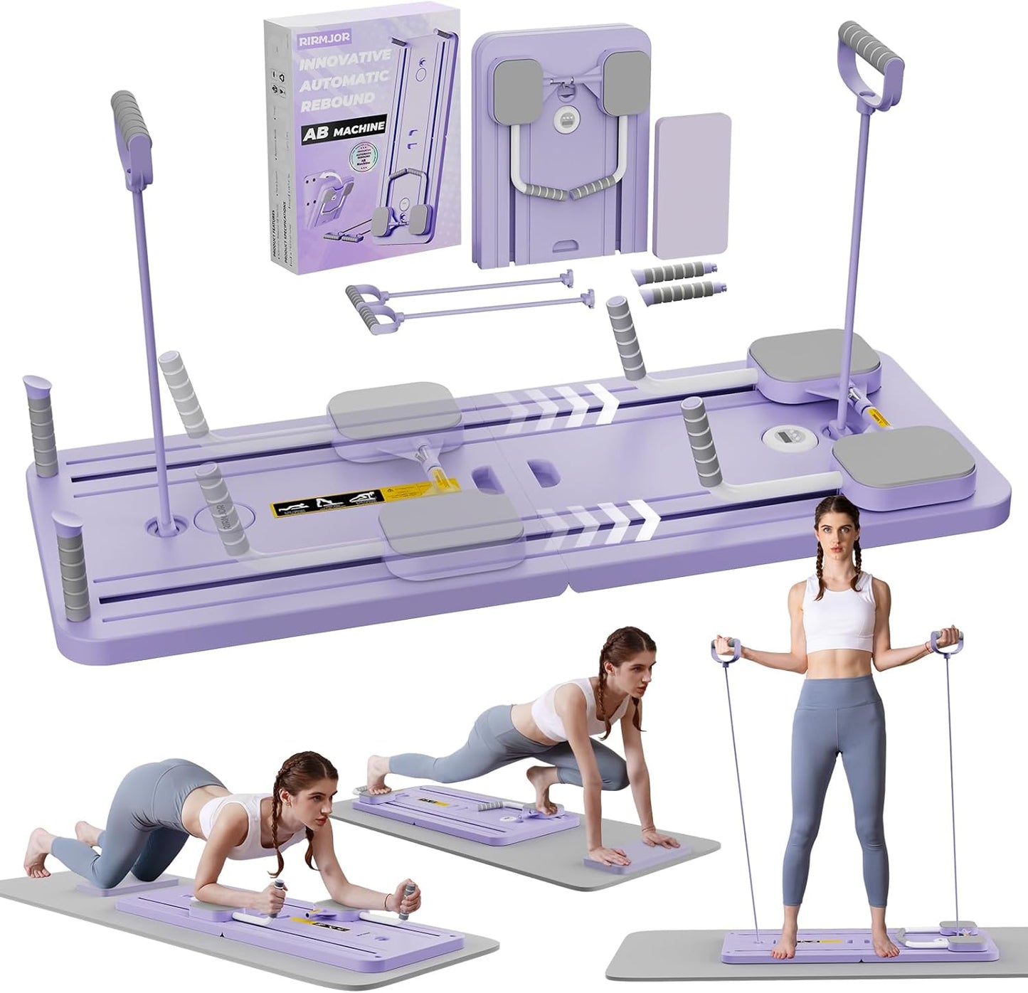Pilates Reformer Foldable for Full-Body Core Strength Training Workout